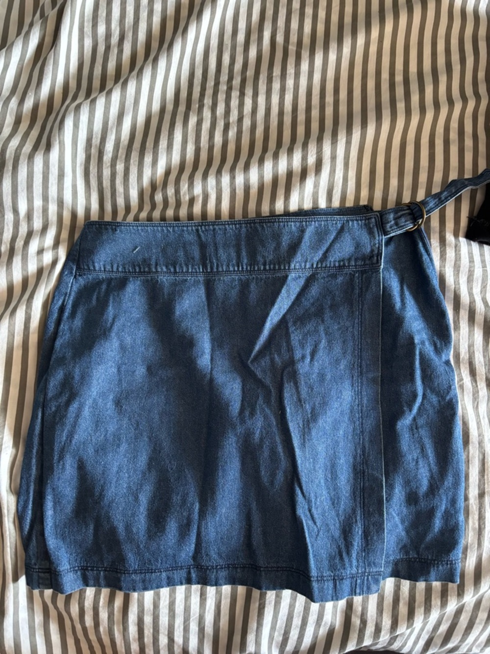 Hollister Blue Denim Skirt with Label Detail